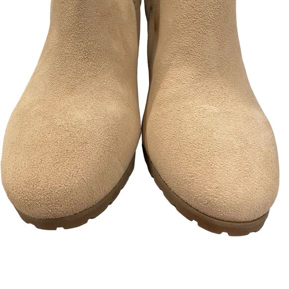 Violet & Red Loaded Knit Cuff Bootie Tan 7 Neutral Comfort Fall Winter - Picture 3 of 8